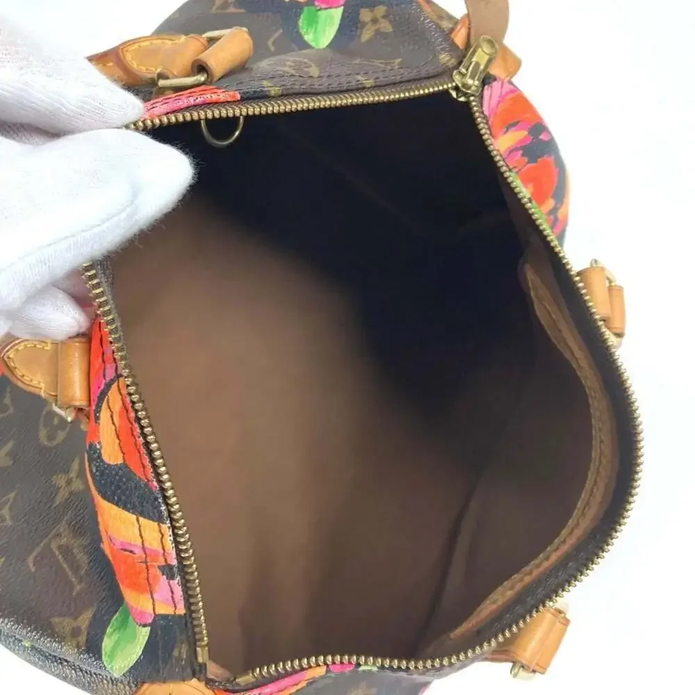 LOUIS VUITTON Authentic Brown Monogram Canvas Speedy 30 Boston Bag